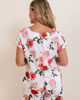 Linen Button Back Cap Sleeve Top - Roses | Seesaw