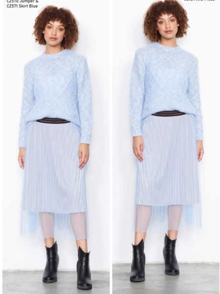 Velvet & Tulle Skirt - Blue  | Caju