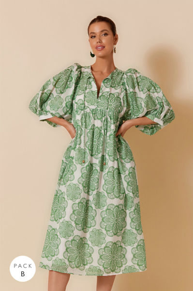 Marley Midi Dress - Green  | Adorne