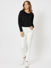 Frankie Pull On Slim Leg Jean - Ivory | Threadz