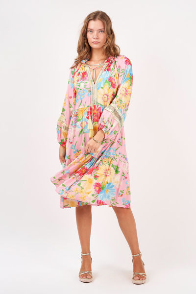 Molly Dress - Guildford Print Pink | Naudic