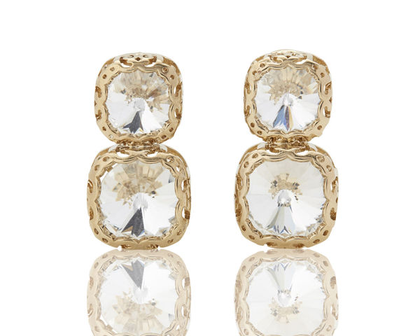 Crystal Double Cushion Earings - Crystal | Firucci