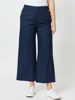 Linen Blend Wide Leg Sailor Pant - Navy | Threadz