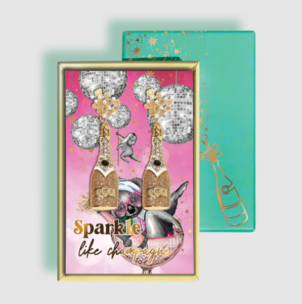 Sparkle Like Champagne Bottles Earrings | Lisa Pollock
