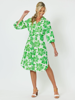 Evergreen Cotton Print Shirt Dress - Apple | Gordon Smith
