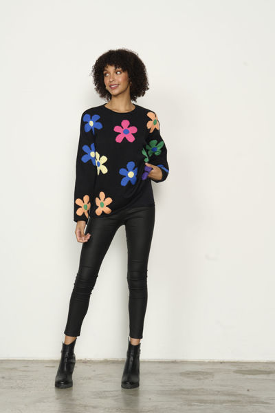 Bright Flower Knit - Black | Caju