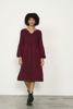 Half Rib Knit Dress Puff Sleeve - Shiraz | Caju