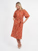 Puff Sleeve Linen Dress - Honey Brown | Liberty Rose