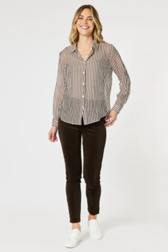 Harper Slim Leg Cord Pant - Chocolate | Gordon Smith