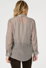 City Stripe Print Sheer Shirt - Chocolate/White | Gordon Smith