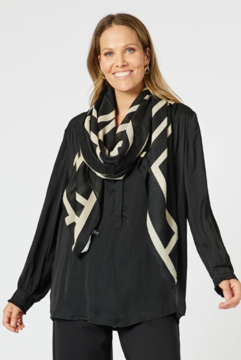 Abstract Scarf-Black/Natural | Gordon Smith