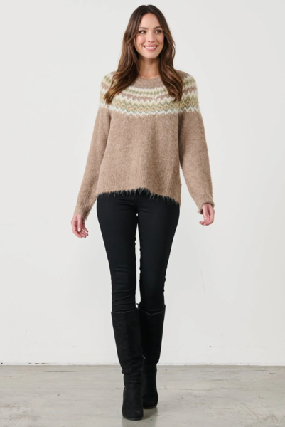 Zig Zag Knit Jumper - Mushroom | Caju
