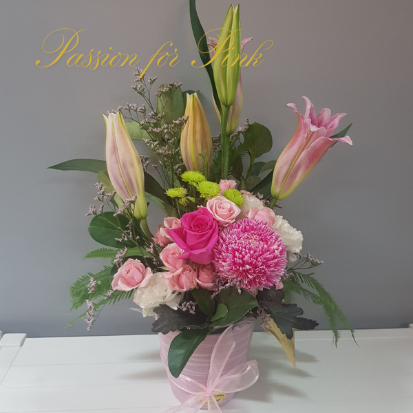 Passion for Pink  | Seasonal Arrangement in Ceramic Pot