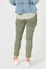 Paige Cargo Slim Leg Jean - Washed Khaki | Threadz