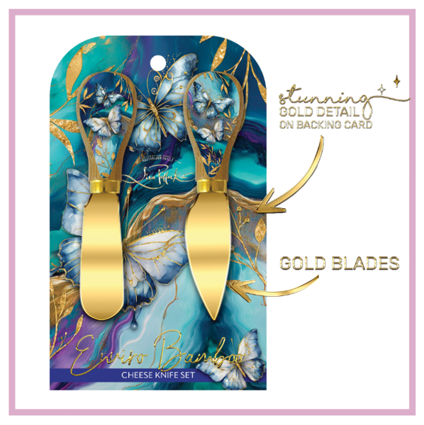 Cheese Knives - Tranquil Butterflies | Lisa Pollock Art