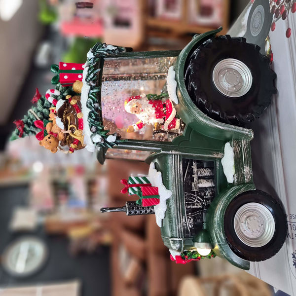 Festive Tractor- Green | Snow Globe