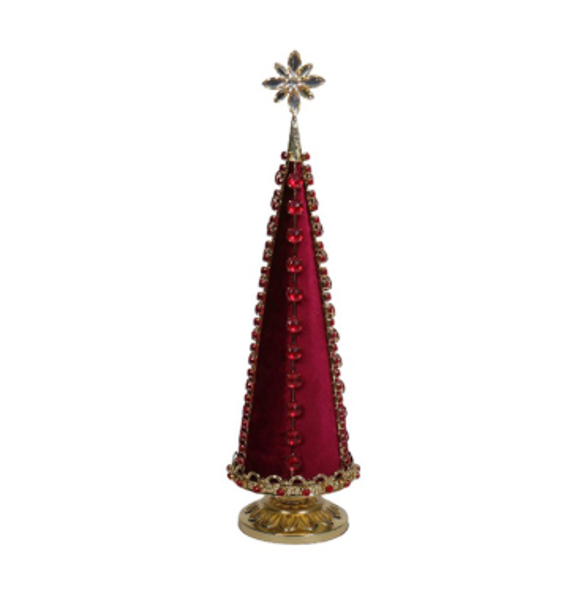 STYRO RED GOLD TABLE TREE | Christmas