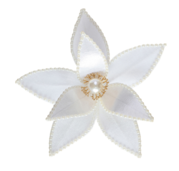 CLIP ON FABRIC PONSTTIA WHTE VELVETPEARL | Christmas