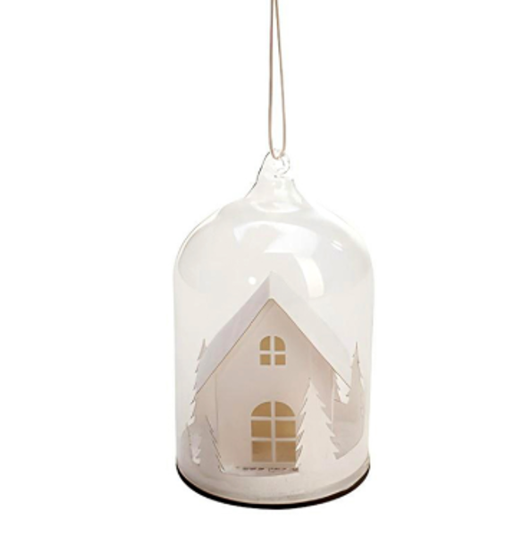 PAPER WHITE HOUSE IN GLASS DECORATION | Christmas