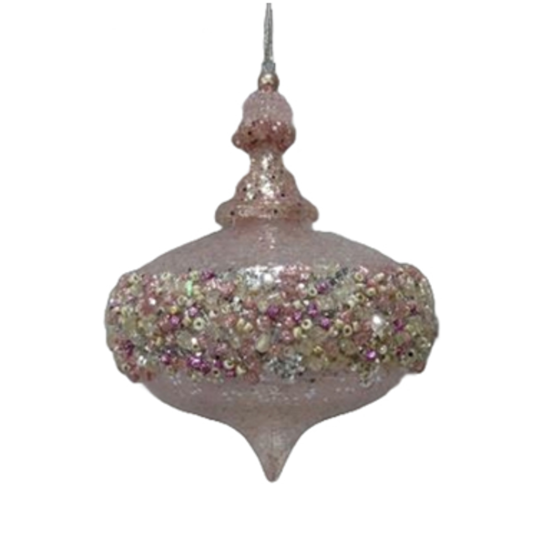 ACRYLIC CRUSTED ONION DECORATION - PINK | Christmas