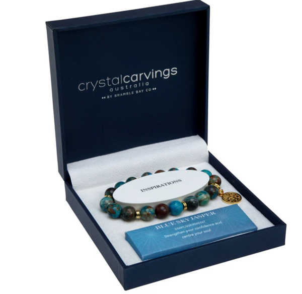 Blue Sky Jasper Tree Of Life | Inspiration Boxed Charm Bracelet