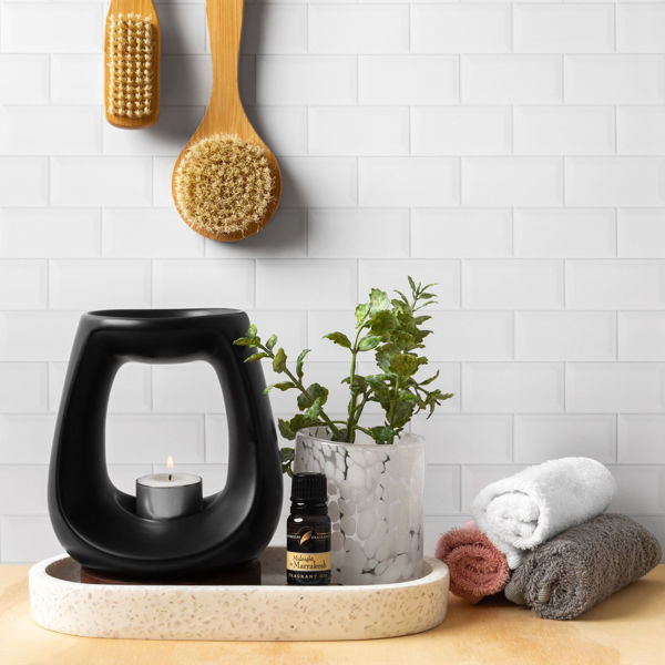 Black Ceramic Tealight Oil Burner | BUCKLEY & PHILLIPS