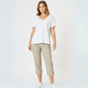 Santorini Cropped Cotton Pant - Natural | Threadz