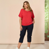 Santorini Cropped Cotton Pant - Navy | Threadz