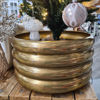 METAL RIBBED TREE POT GOLD- LARGE | CHRISTMAS