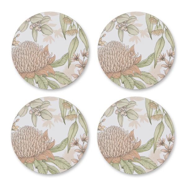 Glenelg Neutral Round Coaster Set of 4 | Madras Link
