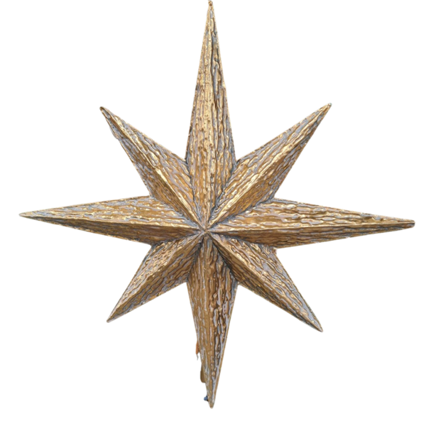 METAL ANTIQUE GOLD MORAVIAN STAR | LARGE 62.5CM