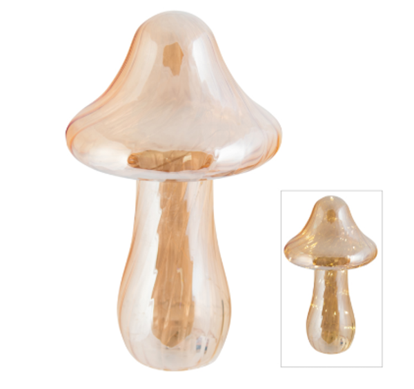 GLASS LED CHAMPAGNE MUSHROOM | LARGE 25CM