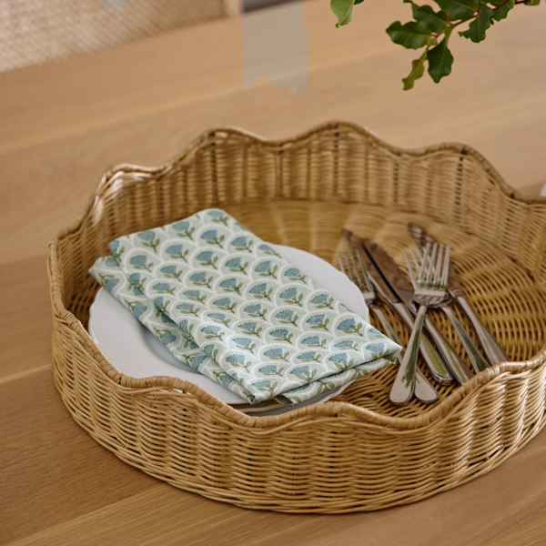 Mali Wavy Round Tray - Natural | Madras Link