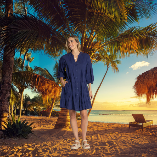 Celeste Dress- Navy | Lula Life