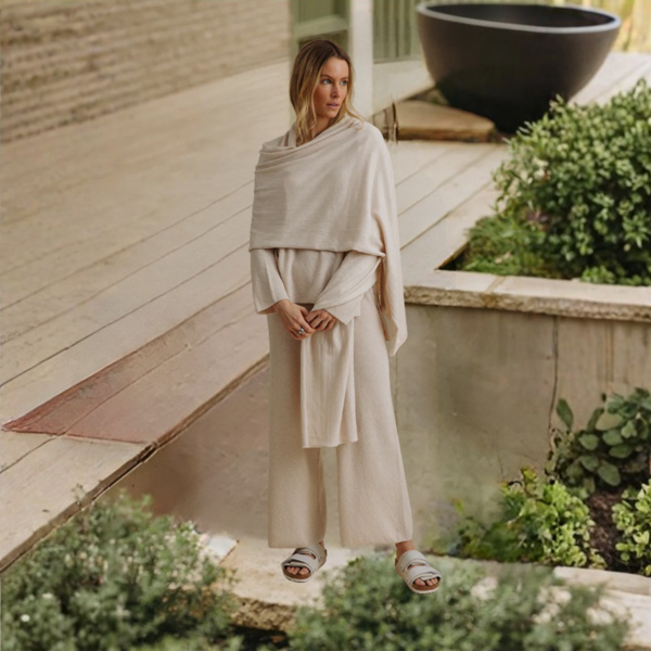 Merino Wool Cotton Knit Pants | Womens Comfortable Lounge Pants | Capsule Wardrobe Essential