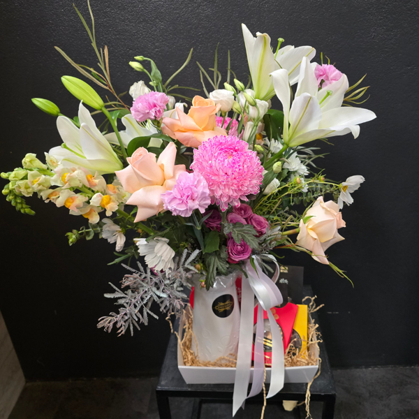 Enchanted Bloom & Indulgence Jug | Seasonal Flowers + Chocolates