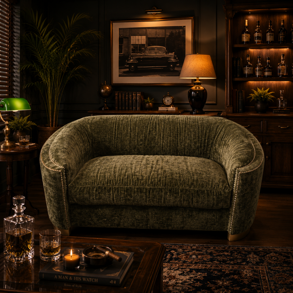 Duomo 2 Seater Sofa | Chenille Sage Fabric