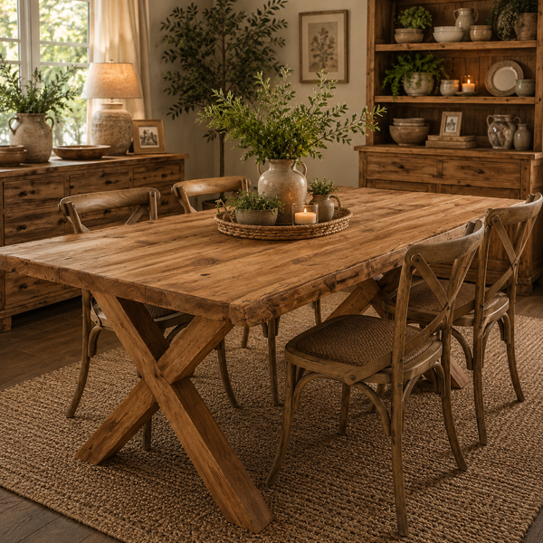 Norfolk Refectory Dining Table 2200  Recyled Pine