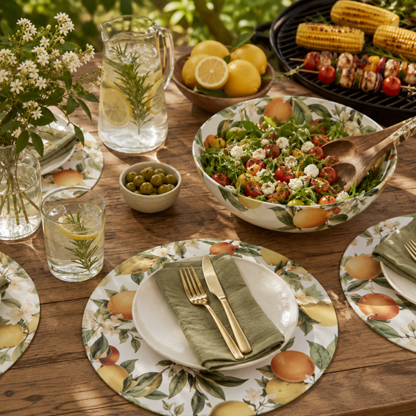 Citrus Grove - Round Hard Placemats Set (4)  Madris Link
