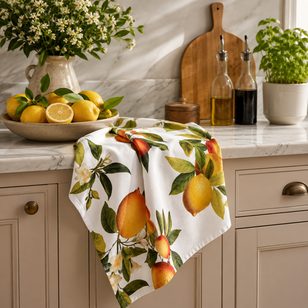 Citrus Grove - Single Tea Towel  Madras Link