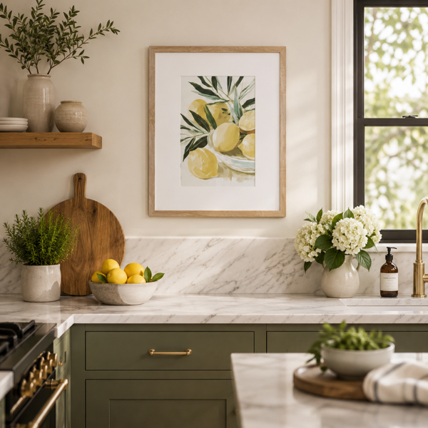 Lemon Bowl Framed Print -  33cm x 41cm  Madras Link