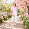 Monaco Embroidered Spot Top - Pale Pink | Gordon Smith