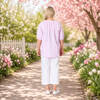 Monaco Embroidered Spot Top - Pale Pink | Gordon Smith