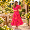 Floral Block Maxi Dress - Pink | Holmes & Fallon