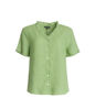 Audrey Ruffle Detail Linen Top – Fern | Gordon Smith